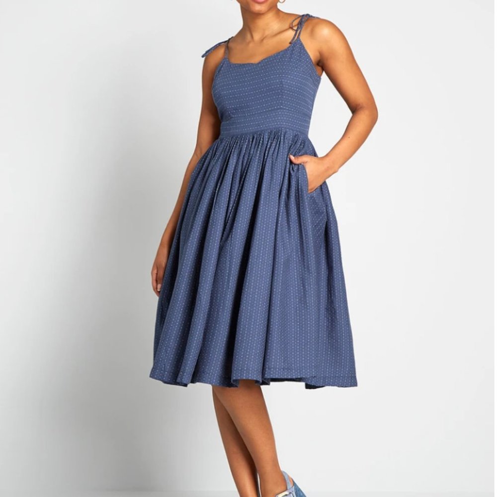 Modcloth Fabulous Tie-Shoulder Dress